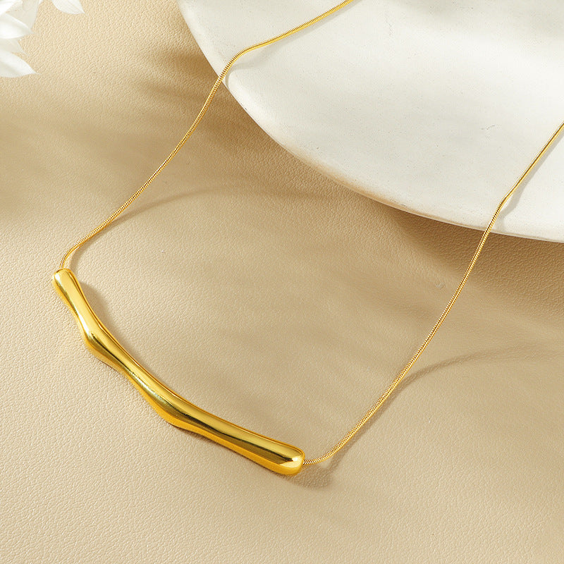 Irregular Pleated Necklace Titanium