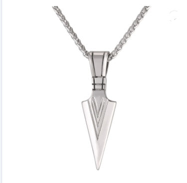 Stainless steel spear necklace with chain