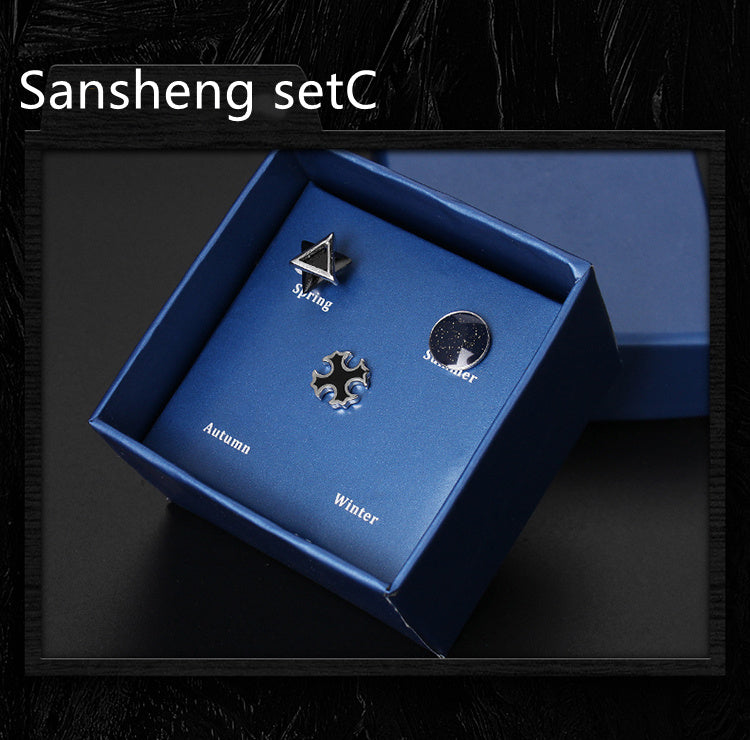 925 Silver Men's Earrings single fashionable silver earrings