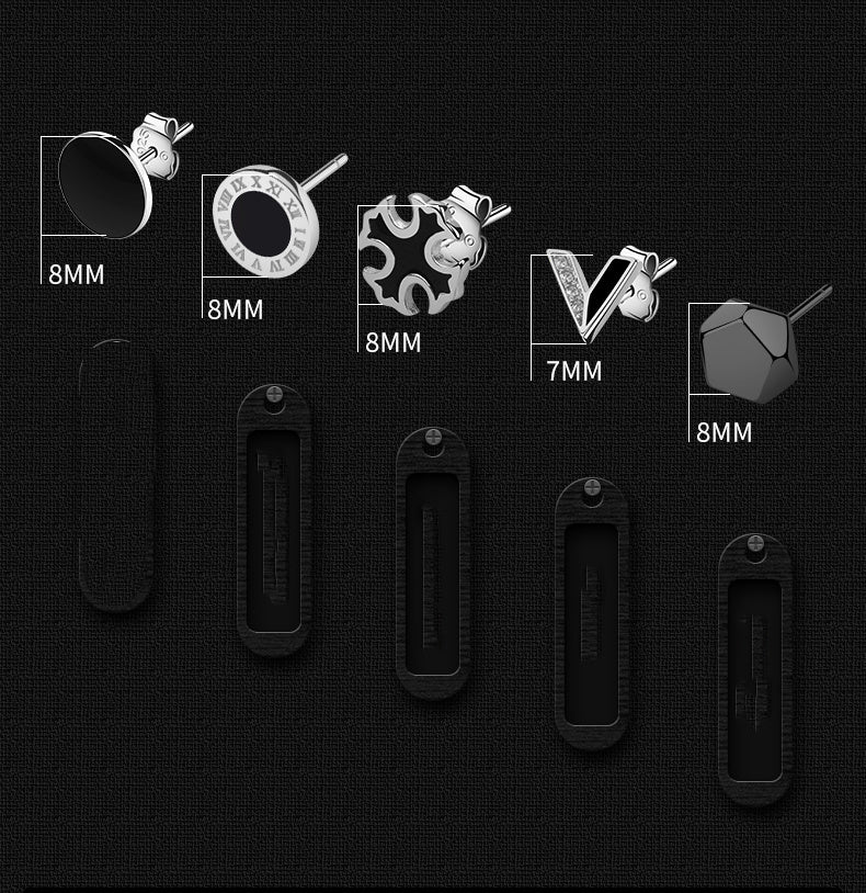 925 Silver Men's Earrings single fashionable silver earrings