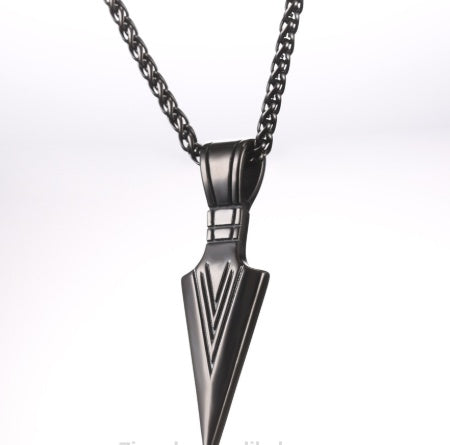 Stainless steel spear necklace with chain