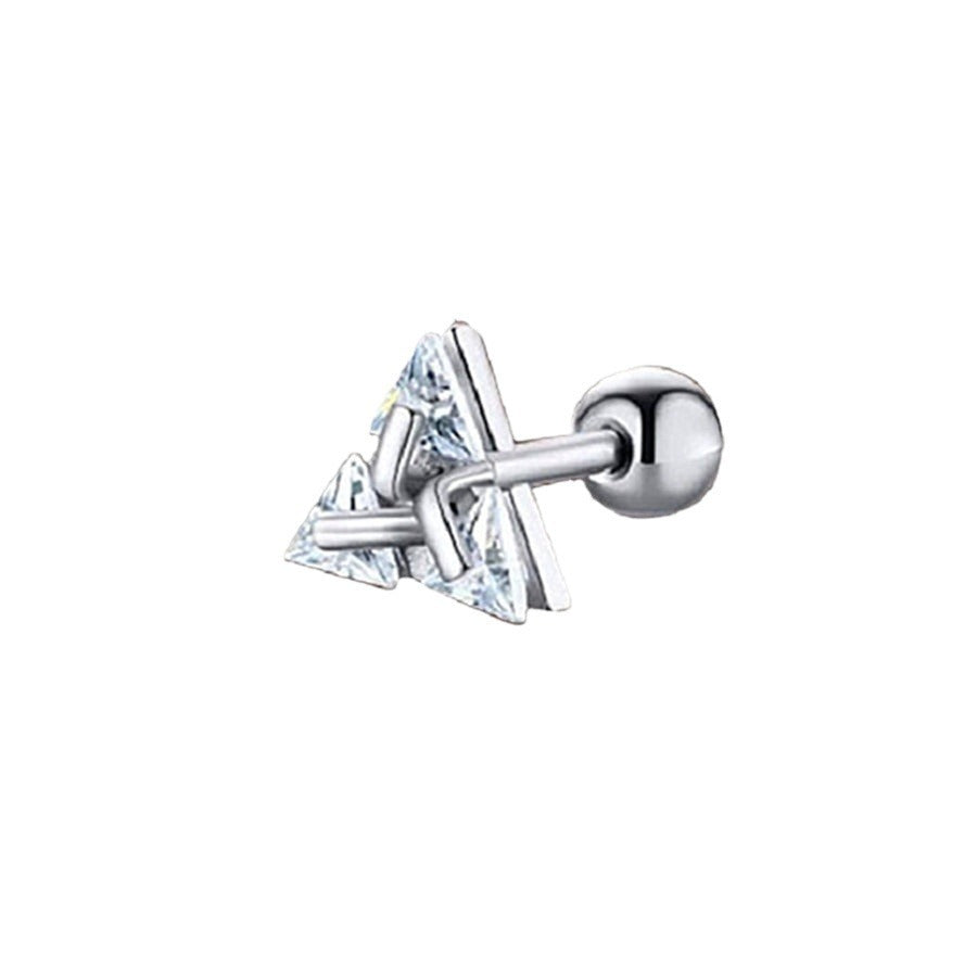 Triangle Geometric Ear Studs Zircon Piercing Earrings