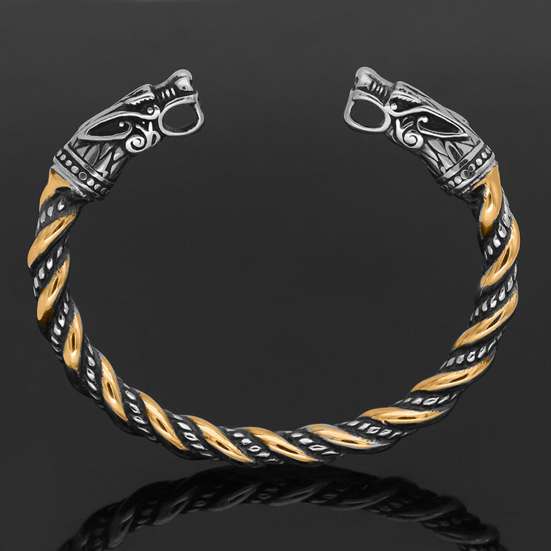 Retro Double-headed Dragon Solid Bracelet