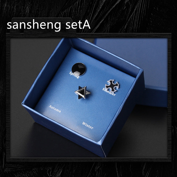 925 Silver Men's Earrings single fashionable silver earrings