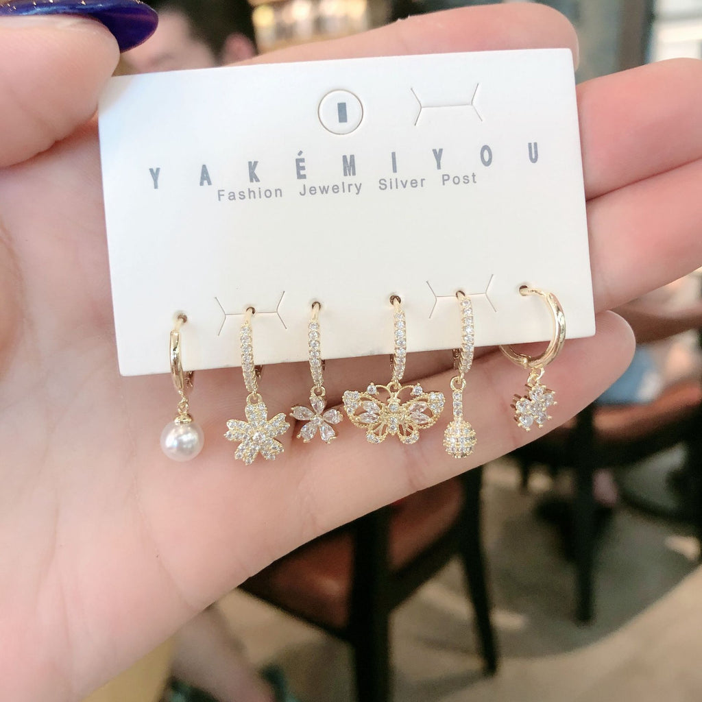 Butterfly daisy flower earrings