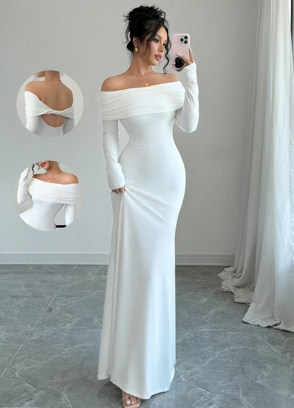 Women's  Off-shoulder Fashion Slim Sheath Dress