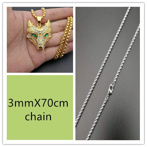 Viking Wolf Head Necklace