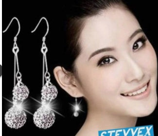 Zircon earring diamond ball