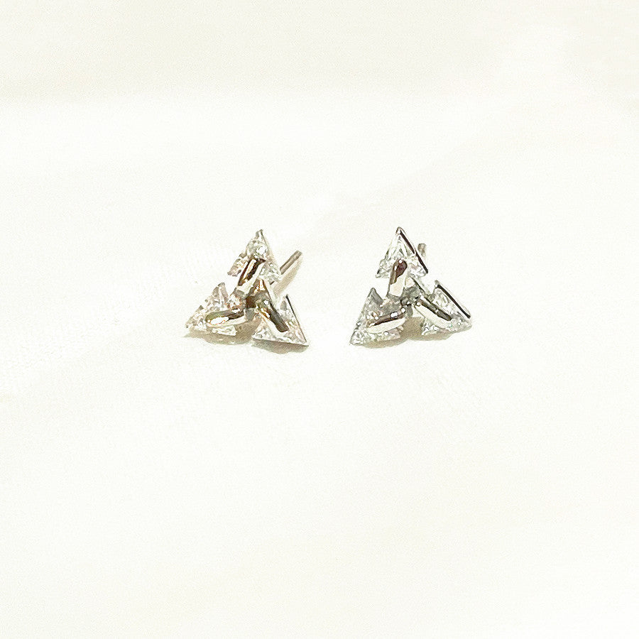 Triangle Geometric Ear Studs Zircon Piercing Earrings