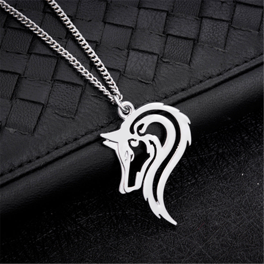 Wolf head necklace pendant
