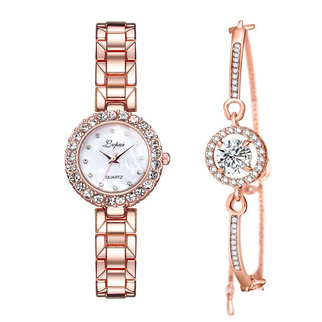 Watches-Set Bangle Clock Bracelet