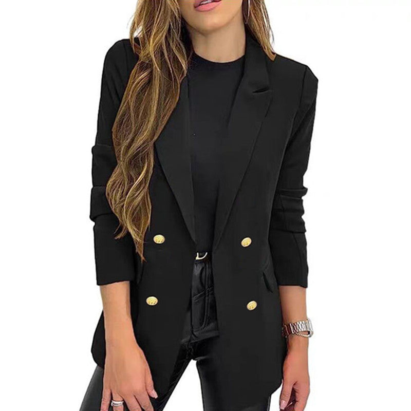 Casual Long-Sleeve Lapel-Button Autumn Coat