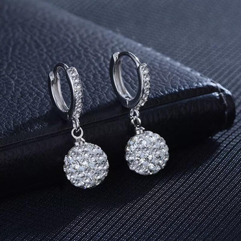 Zircon earring diamond ball