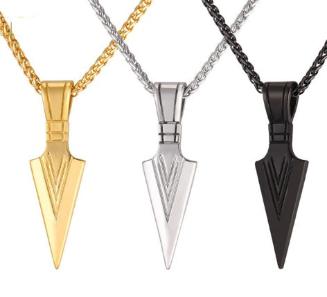 Stainless steel spear necklace with chain