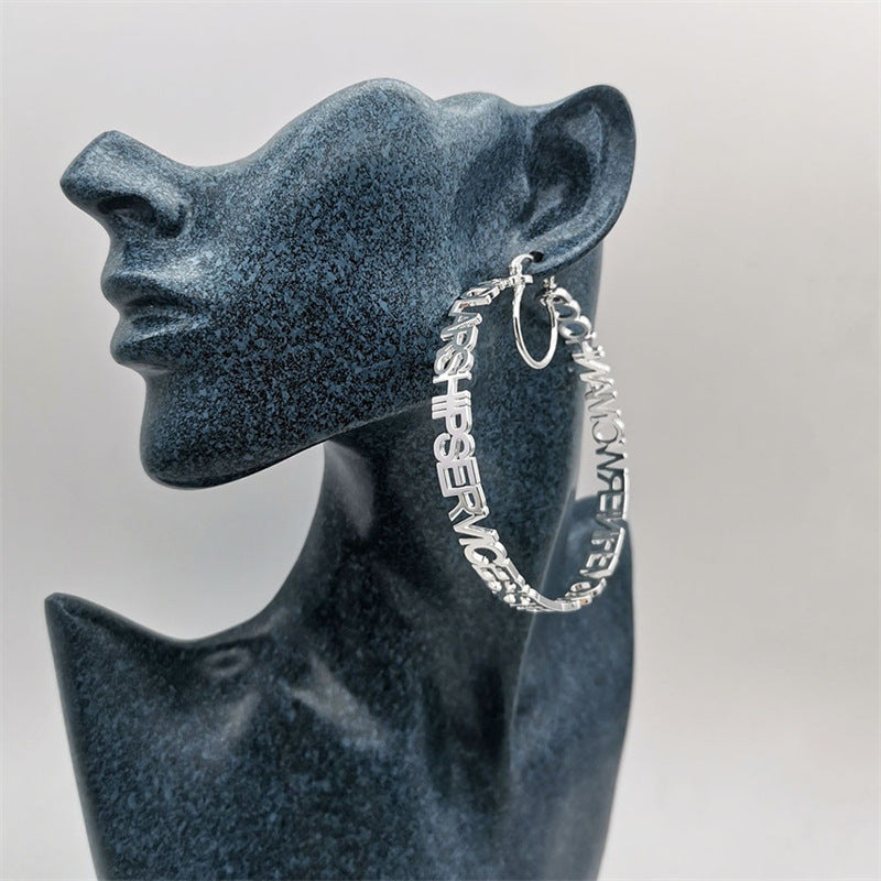 Creative Personalized Letter Circle Earrings