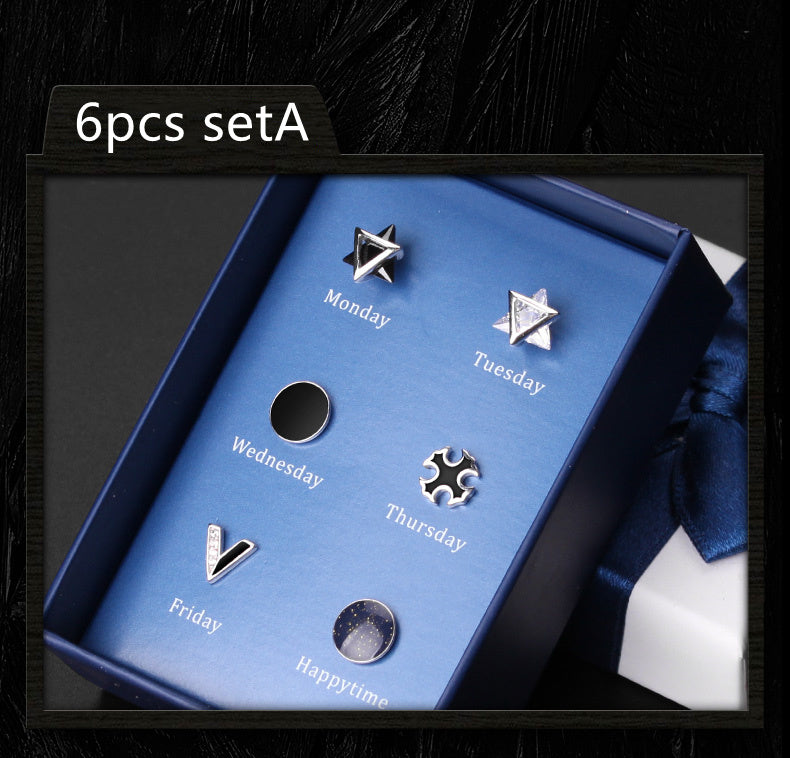 925 Silver Men's Earrings single fashionable silver earrings