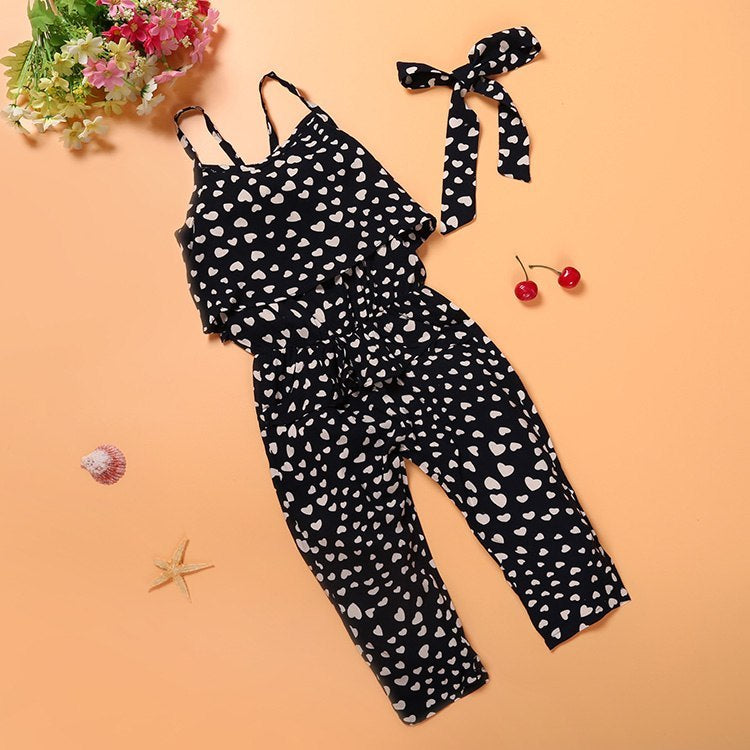 Sets Cotton Sleeveless Polka Dot Strap