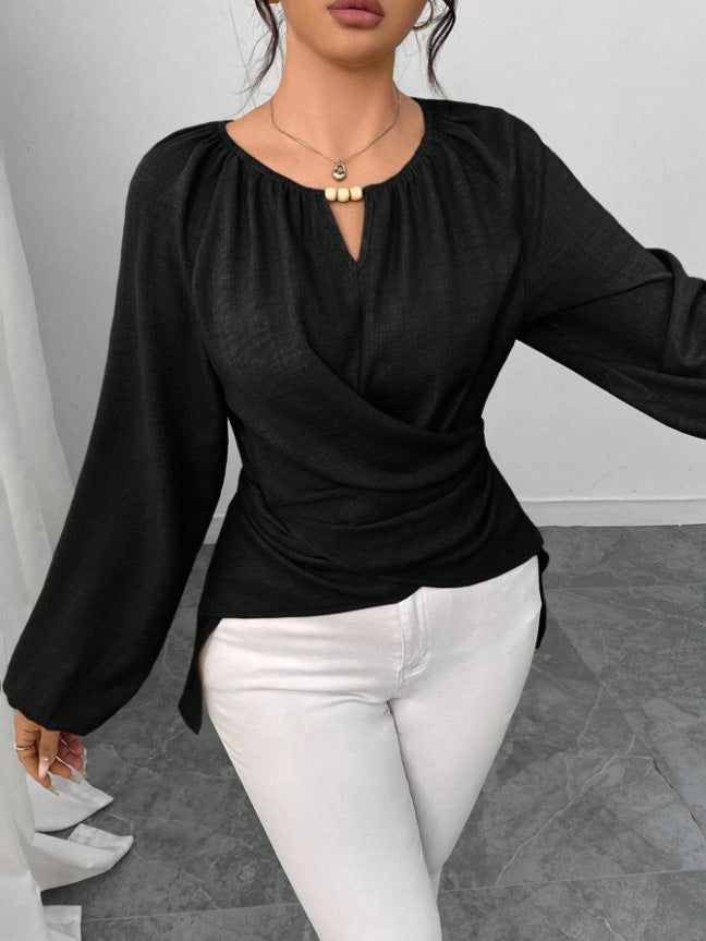 Woven Long-sleeve Top