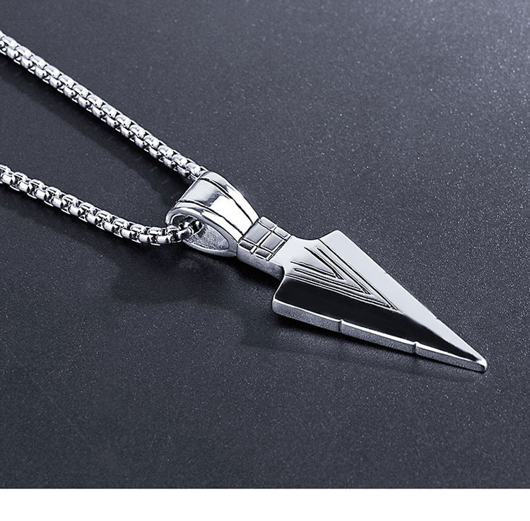 Stainless steel spear necklace with chain