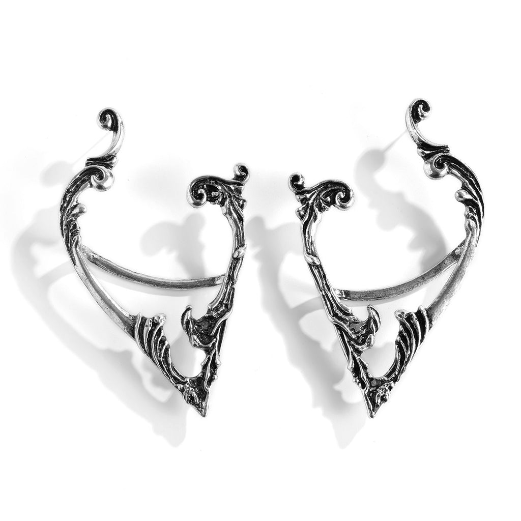 Gothic Jewelry Silver Color Halloween Earcuff