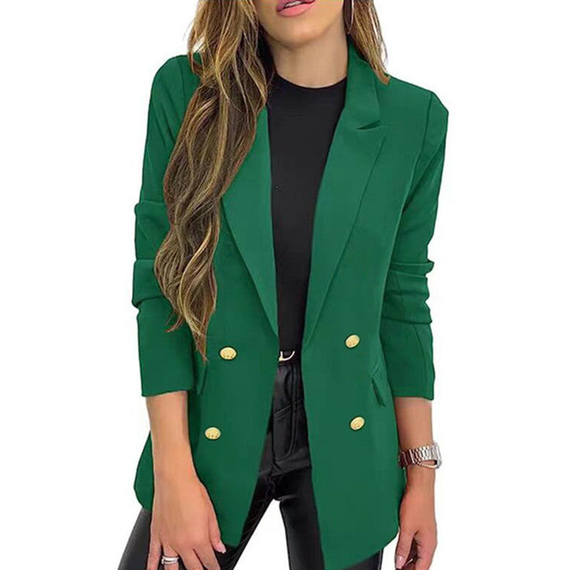 Casual Long-Sleeve Lapel-Button Autumn Coat