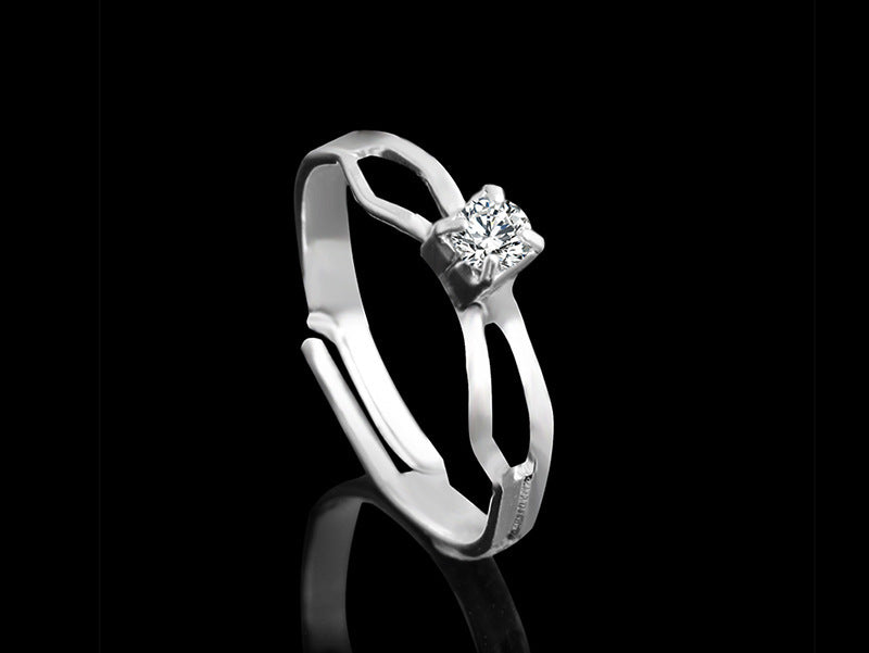 4 Pieces Rhinestones Necklace Set With Earrings Ring And Bracelet Fashion Jewelry