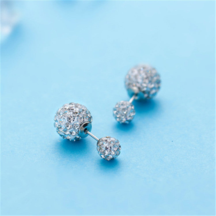 Zircon earring diamond ball