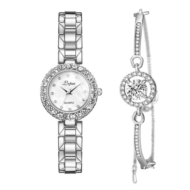 Watches-Set Bangle Clock Bracelet