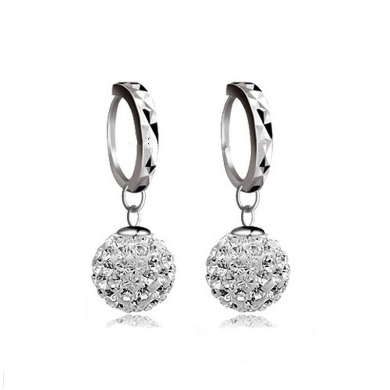 Zircon earring diamond ball
