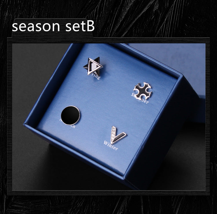 925 Silver Men's Earrings single fashionable silver earrings