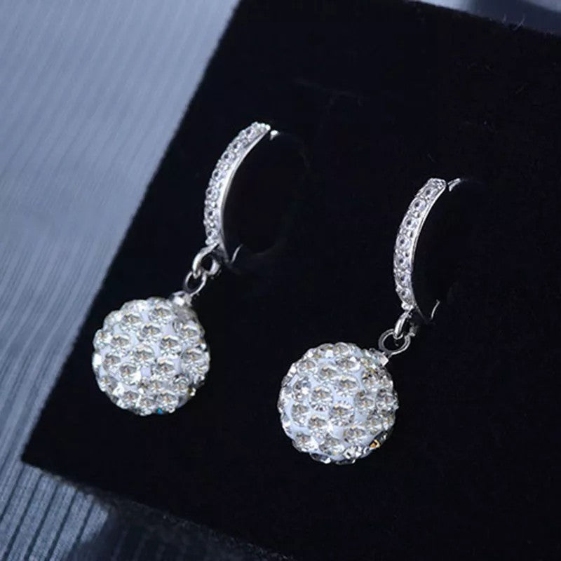 Zircon earring diamond ball