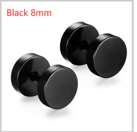 Gold Silver Black Barbell Ear Stud Piercing Earring Tunnel Punk Gothic Jewelry