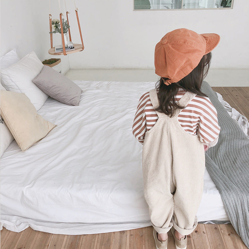 Girls Clothing Corduroy Strap Pants