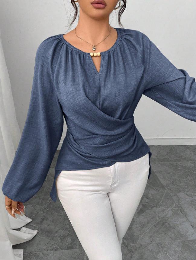 Woven Long-sleeve Top