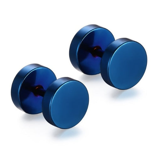 Gold Silver Black Barbell Ear Stud Piercing Earring Tunnel Punk Gothic Jewelry