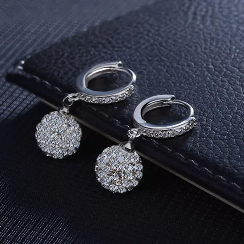 Zircon earring diamond ball