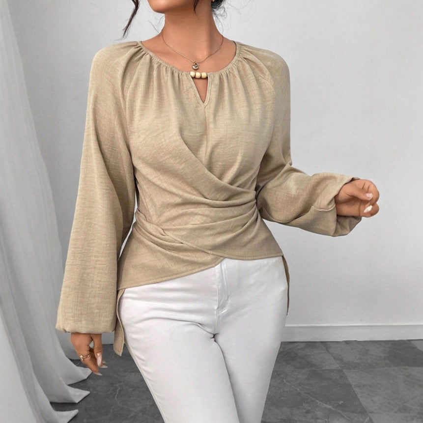 Woven Long-sleeve Top