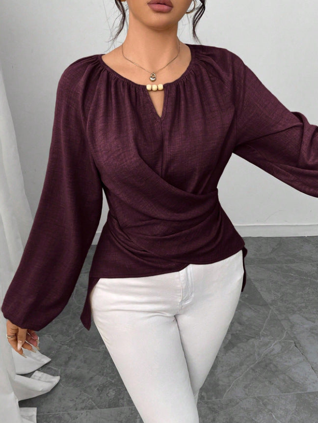 Woven Long-sleeve Top