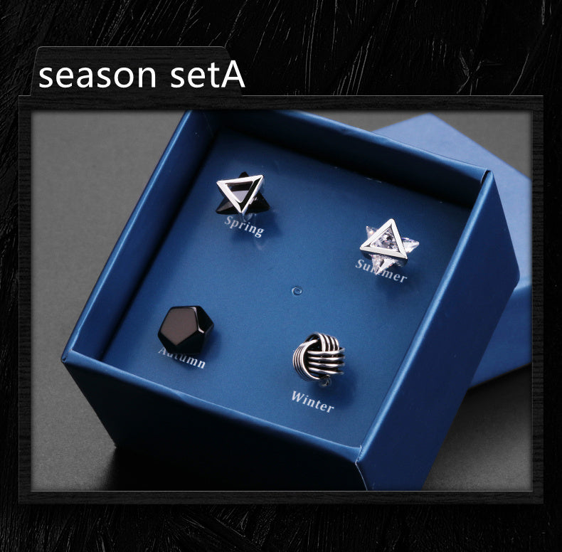 925 Silver Men's Earrings single fashionable silver earrings