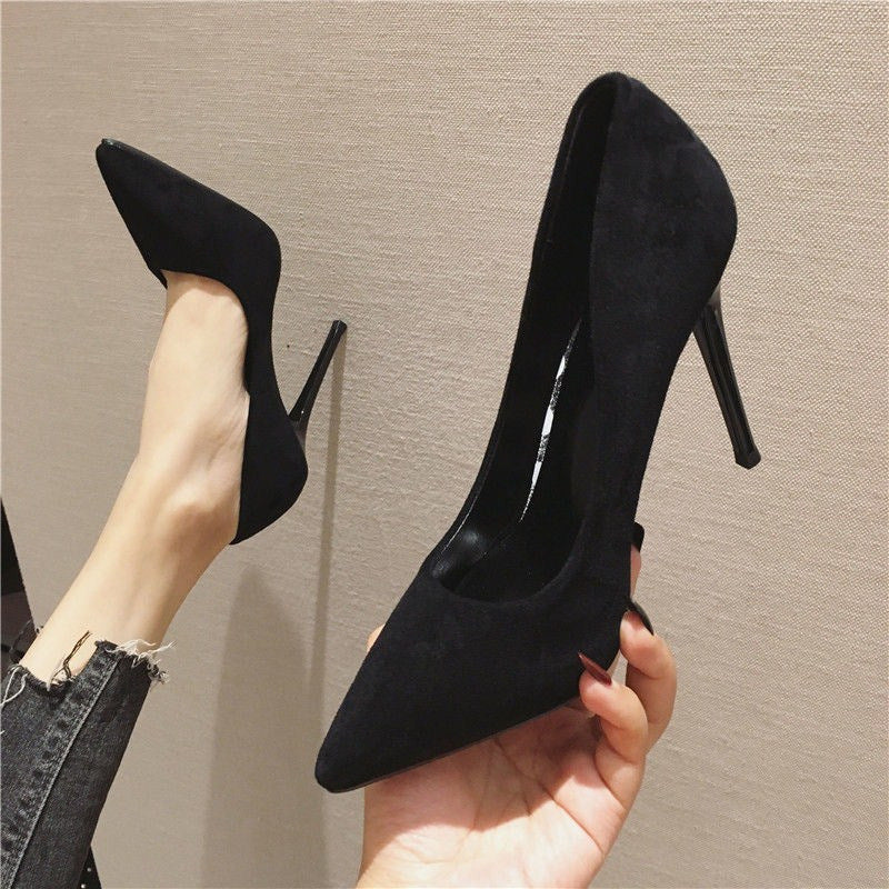 Black Suede High Heels