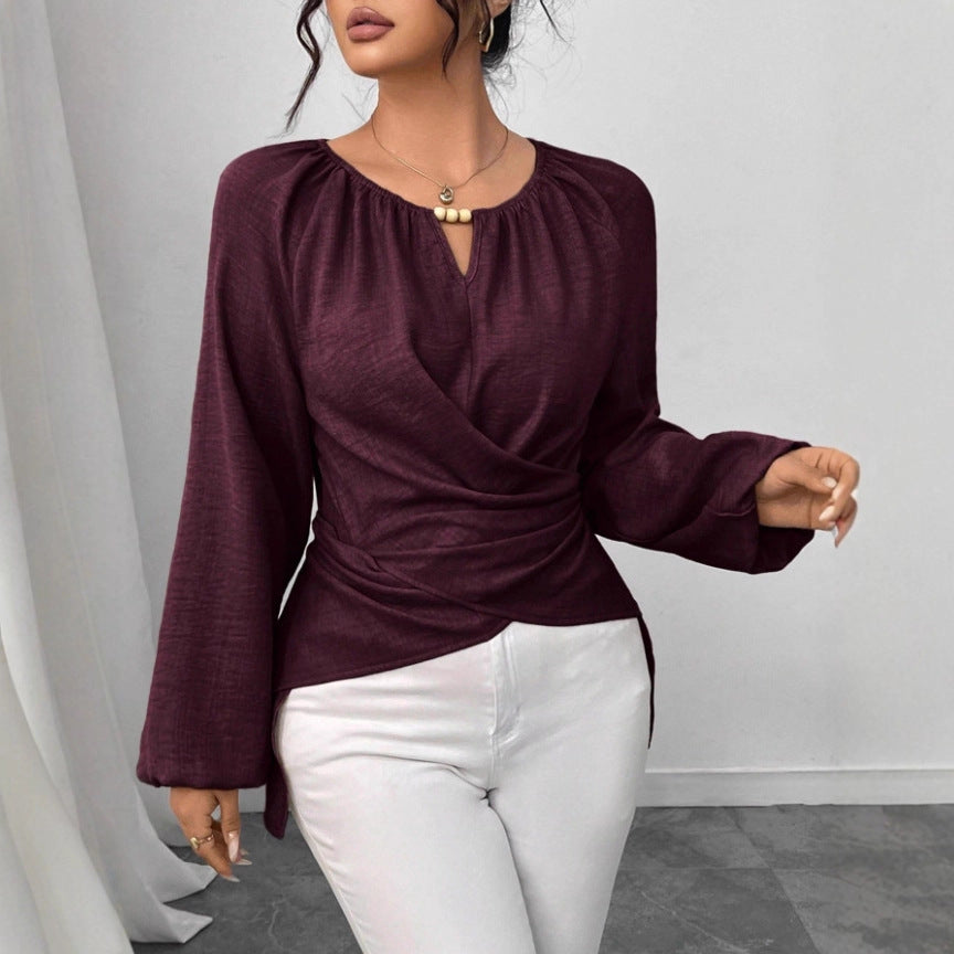 Woven Long-sleeve Top