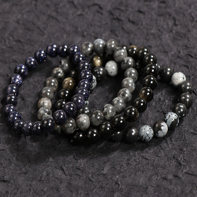 Natural Stone Beaded Elastic Bracelet