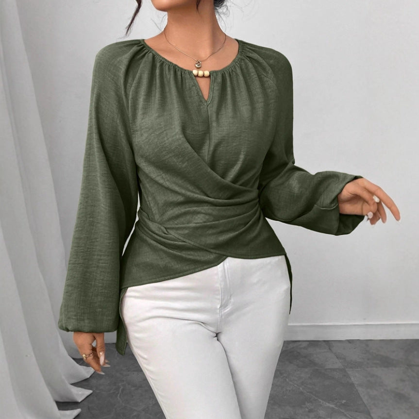 Woven Long-sleeve Top