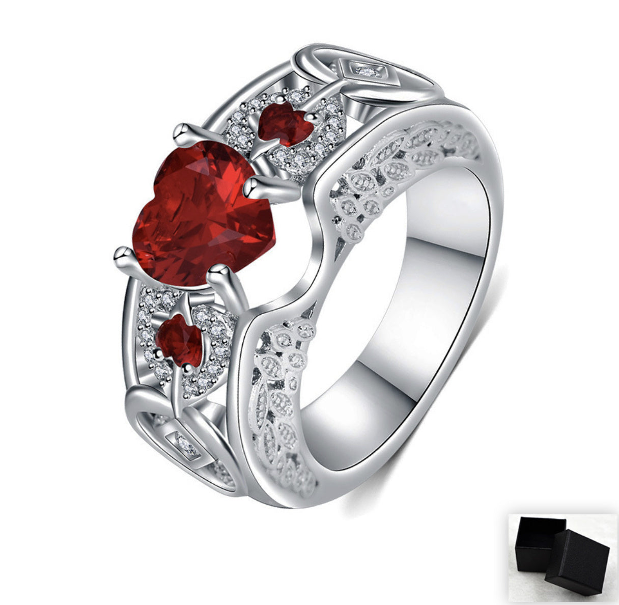 Ring Heart-shaped Ruby