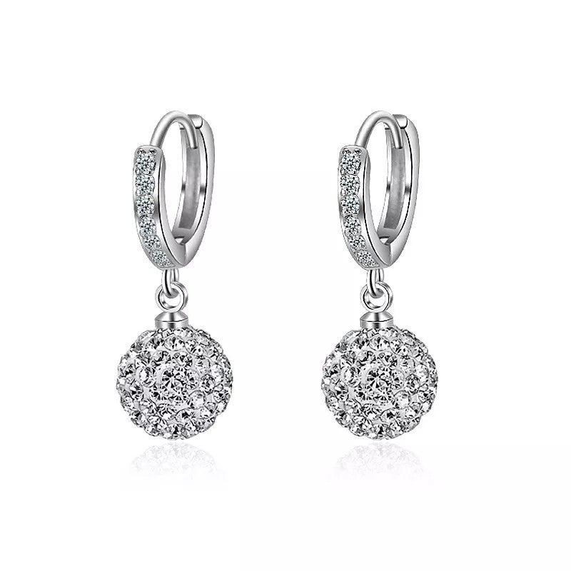 Zircon earring diamond ball