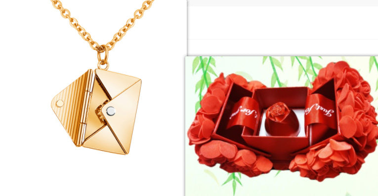 Fashion Jewelry Envelop Necklace Women Lover Letter Pendant
