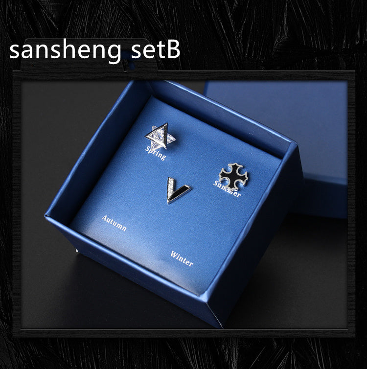 925 Silver Men's Earrings single fashionable silver earrings