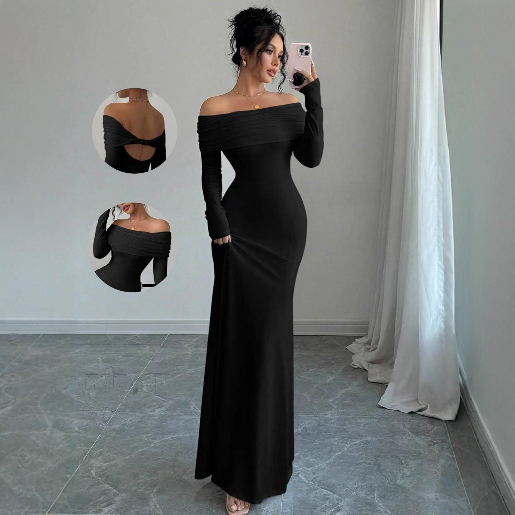 Women's  Off-shoulder Fashion Slim Sheath Dress