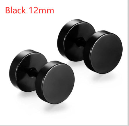 Gold Silver Black Barbell Ear Stud Piercing Earring Tunnel Punk Gothic Jewelry