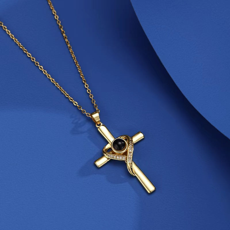 Love Cross Pendant Necklace Memorial Jewelry